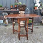 Antike Eikenhouten Hangoortafel, Sidetable, Bijzettafel, Af thumbnail 2