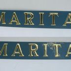 Marita, 2 X Vintage Metalen Naamborden Van Schip, Boot thumbnail 2
