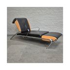 Zwart Lederen Lounge Stoel Futuro 3 Door Massimo Ghini Voor Moroso - Italië Jaren 80 thumbnail 5