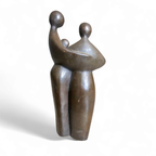 Solid Bronze Figures / Family With Child 1960s thumbnail 7