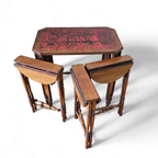 Art Deco / Nesting Table 3 X / Attributed To Maison Franck / Inlaid Tortoiseshell Top / 1920 thumbnail 13