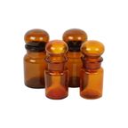 Set Van 4 Oude Apotheker Medische Flessen Potten Bruin Amber Glas thumbnail 3