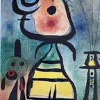 Miro Art-Print Femme Et Chat In Lijst thumbnail 7