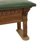 Antieke Zitbank Gesculpteerd Eikenhout Kerk Renaissance Revival thumbnail 9