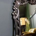 Antieke Zwarte Rococo Spiegel thumbnail 7