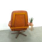 Zweeds Leren Draai Fauteuil G Mobel Sweden, Vintage Draaistoel thumbnail 11