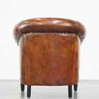 Luxe Vormgegeven Vintage Clubfauteuil Gemaakt Van Schapenleer Met Een Luxe Afwerking thumbnail 5