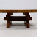 Brutalist Solid Blonde Oak Checkered Coffee Table 1970S thumbnail 9