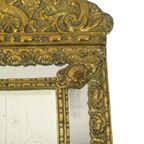 Antieke Kussenspiegel Repousse Spiegel Facet Frankrijk 19de Eeuw thumbnail 9