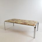 Vintage Salontafel Groot Epoxy Chroom Coffee Table Marble thumbnail 2