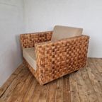 Ligne Roset Stijl Gewoven Design Fauteuil. thumbnail 4