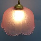 Prachtige Roze Hallamp, Hanglamp Met Bloemen Motief Uit Frankrijk thumbnail 2