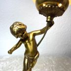 Art Nouveau  Koperen Lamp Engel thumbnail 7