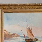 Een Stel 19e Eeuwse Zeegezichten - L. Edouard thumbnail 4