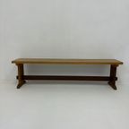 Vintage Solid Wooden Bench , 1970’S thumbnail 9