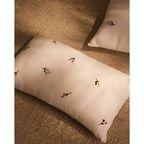 Kave Home - Kussenhoes Sadurni 100% Wit Linnen Met Bloemenborduursel thumbnail 4