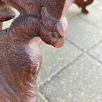 Antiek Houtsnijwerk Bankje thumbnail 9