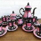 Vintage Frans Roze Keramiek Vallauris Koffie En Theeservies / Compleet 60S / 70S Theeservies thumbnail 2