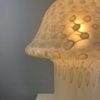 Large White Glass Peill And Putzler Mushroom Table Lamp Xl 1970 thumbnail 6
