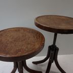 Set Van 2 Industriele Vintage Draaikrukken In Thonet Stijl, Begin 1900 thumbnail 5
