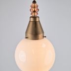 Vintage Art Deco Bol Hanglamp Schoollamp Copper Glas ‘20 thumbnail 6