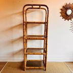 Bamboe Rotan Boekenkast Vitrinekast Vintage thumbnail 3