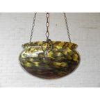 Vintage Hanglamp Met Grote Glazen Schaal Aan Kettingen thumbnail 4