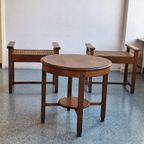 Set Of Two Low Chairs And Coffee Table From The Amsterdam School/ Art Deco Circa 1930s. thumbnail 7