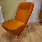 Vintage Theo Ruth Congo Fauteuil Stoel Oranje thumbnail 8