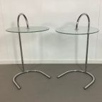 2 Vintage IKEA Ry Glas En Chroom Bijzettafeltjes Tord Bjorklund thumbnail 3