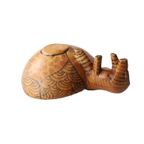Vintage Houten Schaaltje Met Drinkende Zebra, Jaren '70 thumbnail 3