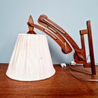 Scandinavische Wandlamp Van Teakhout Met Schaar, Jaren 60 thumbnail 12