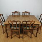 Brocante Queen Ann Eethoek Eettafel Uitschuifbaar Eetkamer Met 6 Eetkamerstoelen thumbnail 5