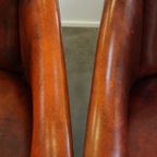 Set Van 6 Engelse Rundleren Eetkamerstoelen/ Tubchairs In Een Luxe Rode Chesterfield Kleur thumbnail 22