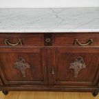 Vintage Antiek Dressoir Commode Ladekast Badkamermeubel Met Marmer Blad 404 thumbnail 16