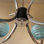 Lamp Hanglamp Art Deco Blauwe Bollen Frans thumbnail 3