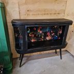 Vintage Kastje Dressoir Drankkast Bar Wandmeubel thumbnail 12