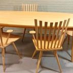 Vintage Deens Design Eettafel Met 5 'mikado' Stoelen, Kvist thumbnail 5