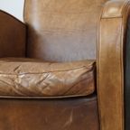 Set Van 2 Comfortabele Cognac-Kleurige Rundleren Armchairs Met Een Strak Design thumbnail 16