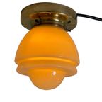 Art Deco - Gispen - Ceiling Mounted Lamp With Opaline Glass And Brass Mount - Model ‘Bromtol’ thumbnail 2