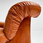 Cognackleurige Lederen Pellerossi Fauteuil, 1960’s thumbnail 13
