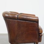 Comfortabele Vintage Schapenleren Clubfauteuil Met Een Bijzonder, Karakteristiek Voorkomen thumbnail 7