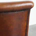 Set Van 6 Comfortabele, Statige Eetkamerstoelen Van Schapenleer thumbnail 15