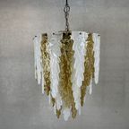 Xl Murano Chandelier Gold/ White Leaves thumbnail 4