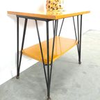 Vintage Fineer Tafel Met Stalen Poten thumbnail 6