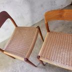 Set Van Zes Model 75 Stoelen In Teak Van N.o. Moller thumbnail 19