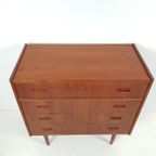 Vintage Secretaire | Kaptafel Teak Fineer Ladekast Spiegel thumbnail 9