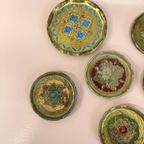 Set Florentijnse Italy Onderzetters 6 Stuks Vintage thumbnail 3