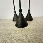 Set Of 3 Bronze Memphis Style Candle Holders , 1980S thumbnail 6