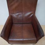 Vintage Montis Charly Flex Fauteuil Bruin Leder, Gerard Van Den Berg Voor Montis thumbnail 3